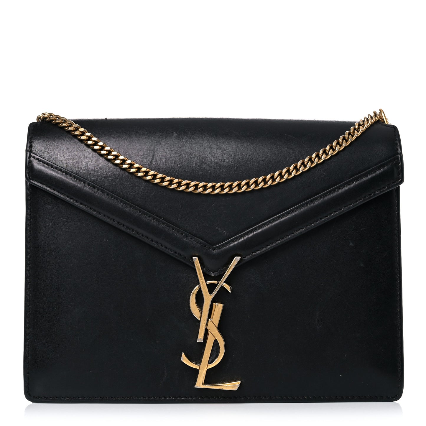Smooth Calfskin Monogram Cassandra Clasp Bag Black