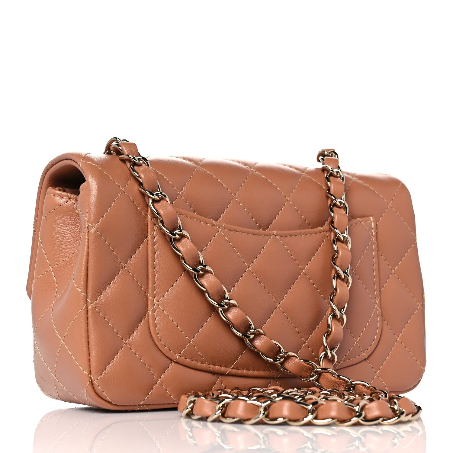 Chanel Lambskin Quilted Mini Rectangular Flap Brown 3 of 10