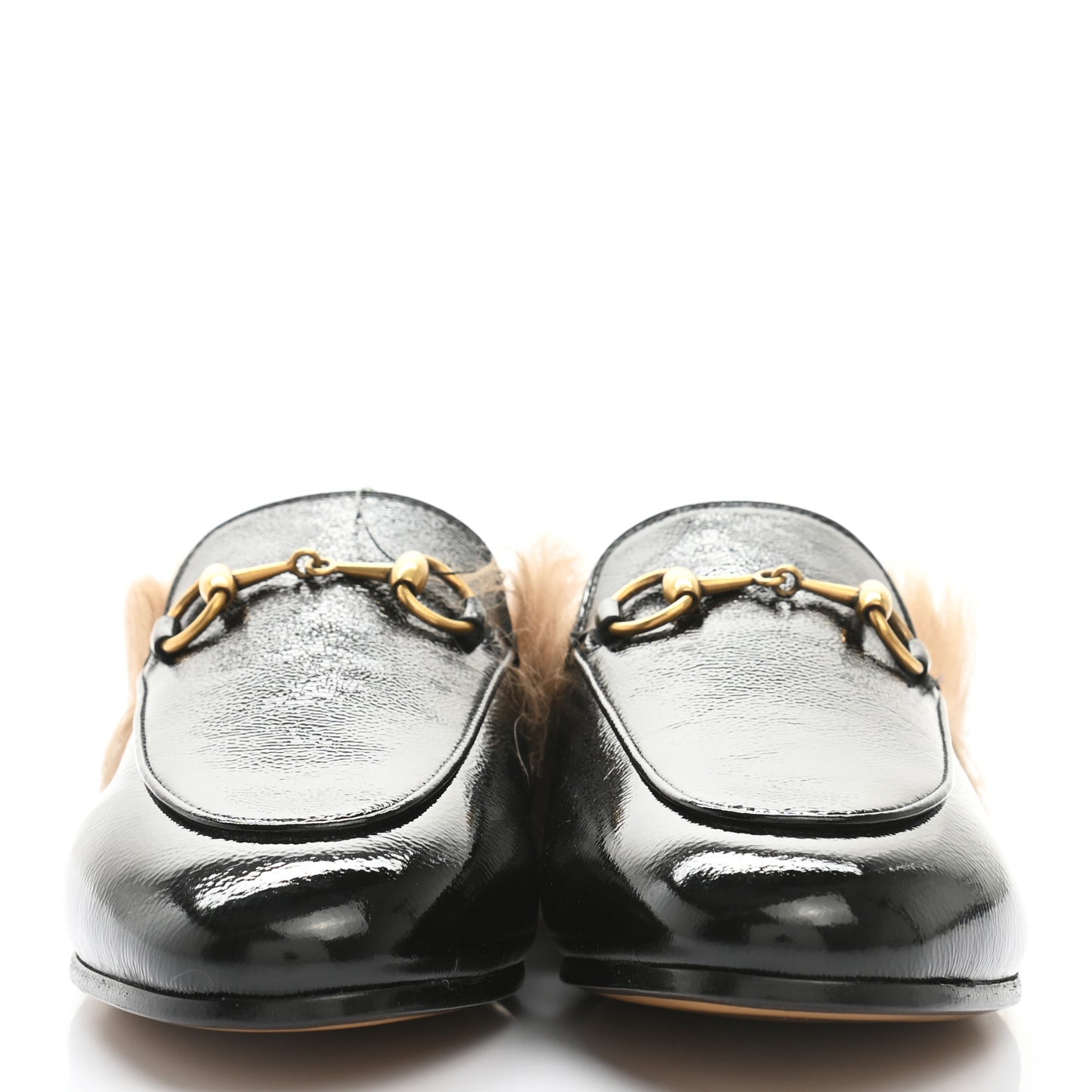 Calfskin Fur Womens Princetown Slippers 35 Black