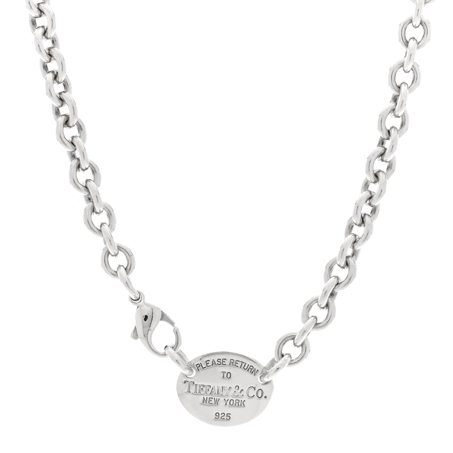 Sterling Silver Return to Tiffany Oval Tag Choker Necklace