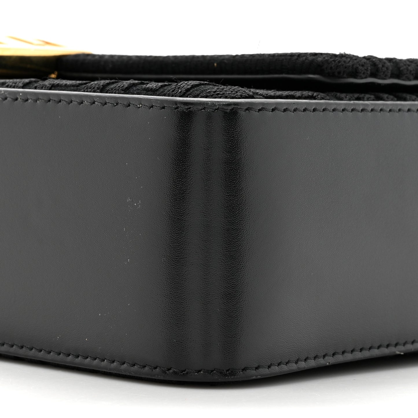 Canvas Woven Embroidered Medium 4G Bag With Chain Black