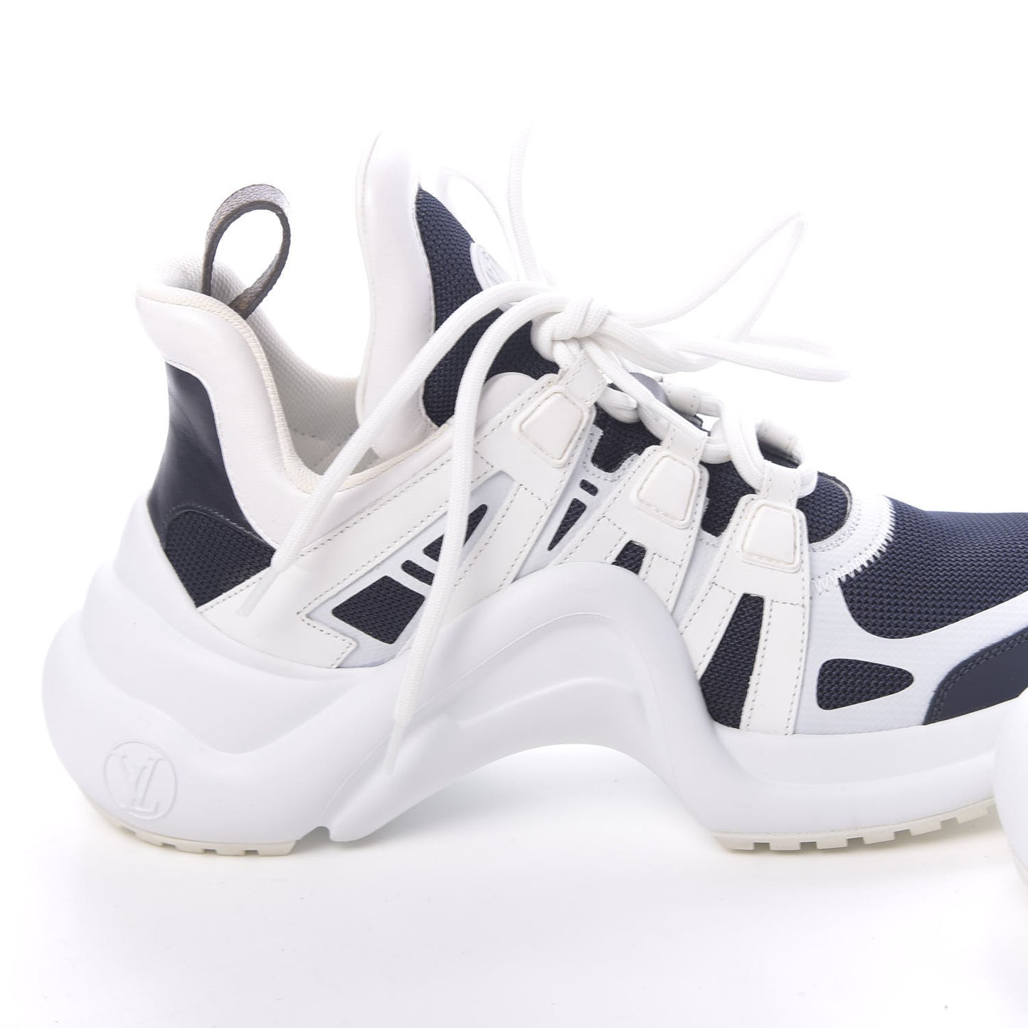Calfskin Technical Nylon LV Archlight Sneakers 39 Marine