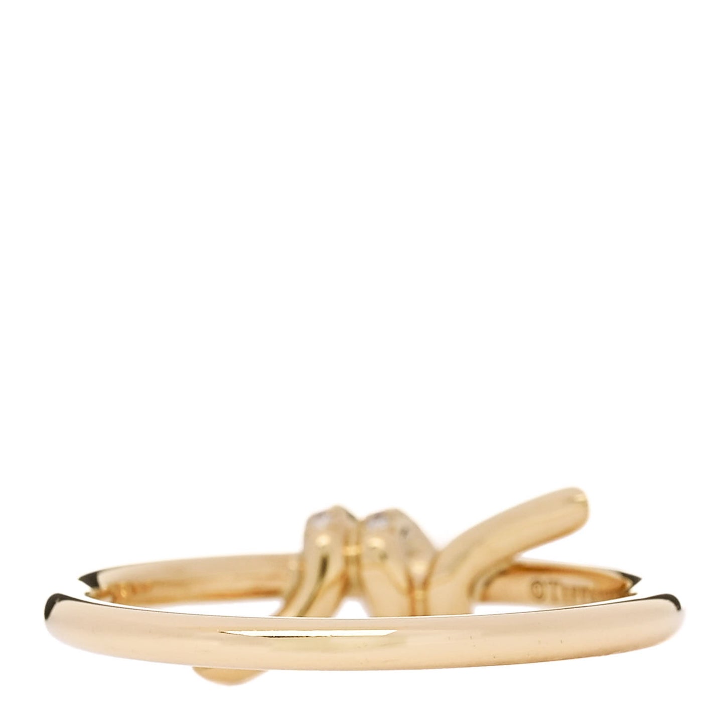 18K Yellow Gold Diamond Small Knot Ring 54 6.75