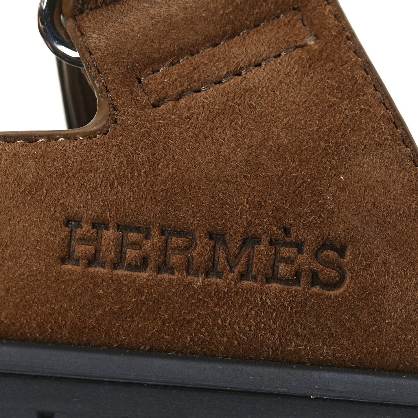 Suede Goatskin Womens Chypre Sandals 39 Brun Fume Black