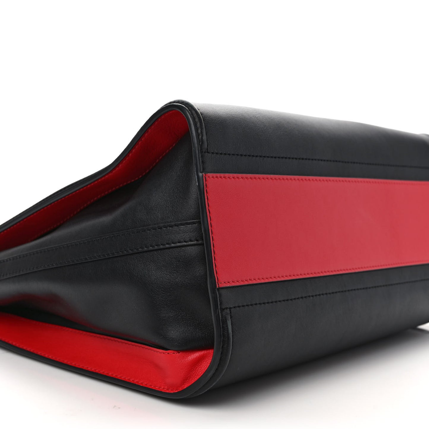 Calfskin The Tall Story Shoulder Bag Black Red