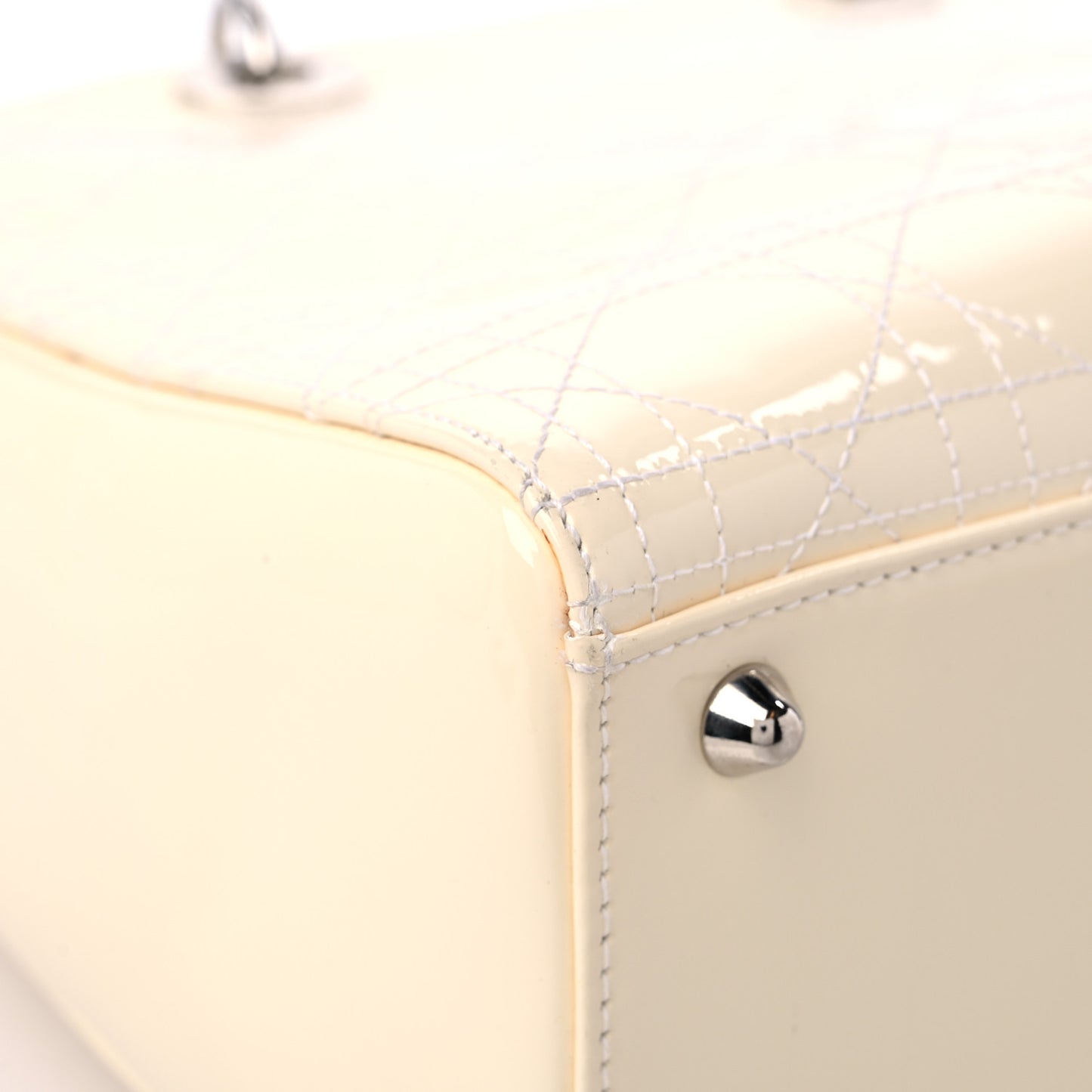 Patent Cannage Large Lady Dior White