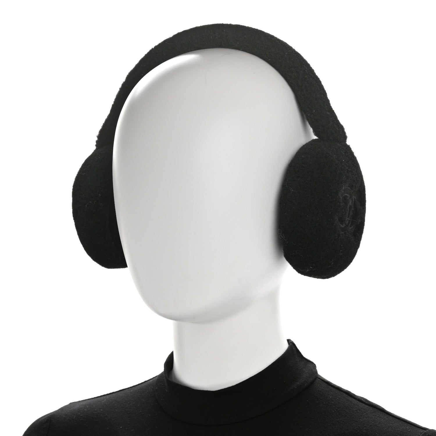 Chanel Shearling CC Ear Muffs Black 2 of 5