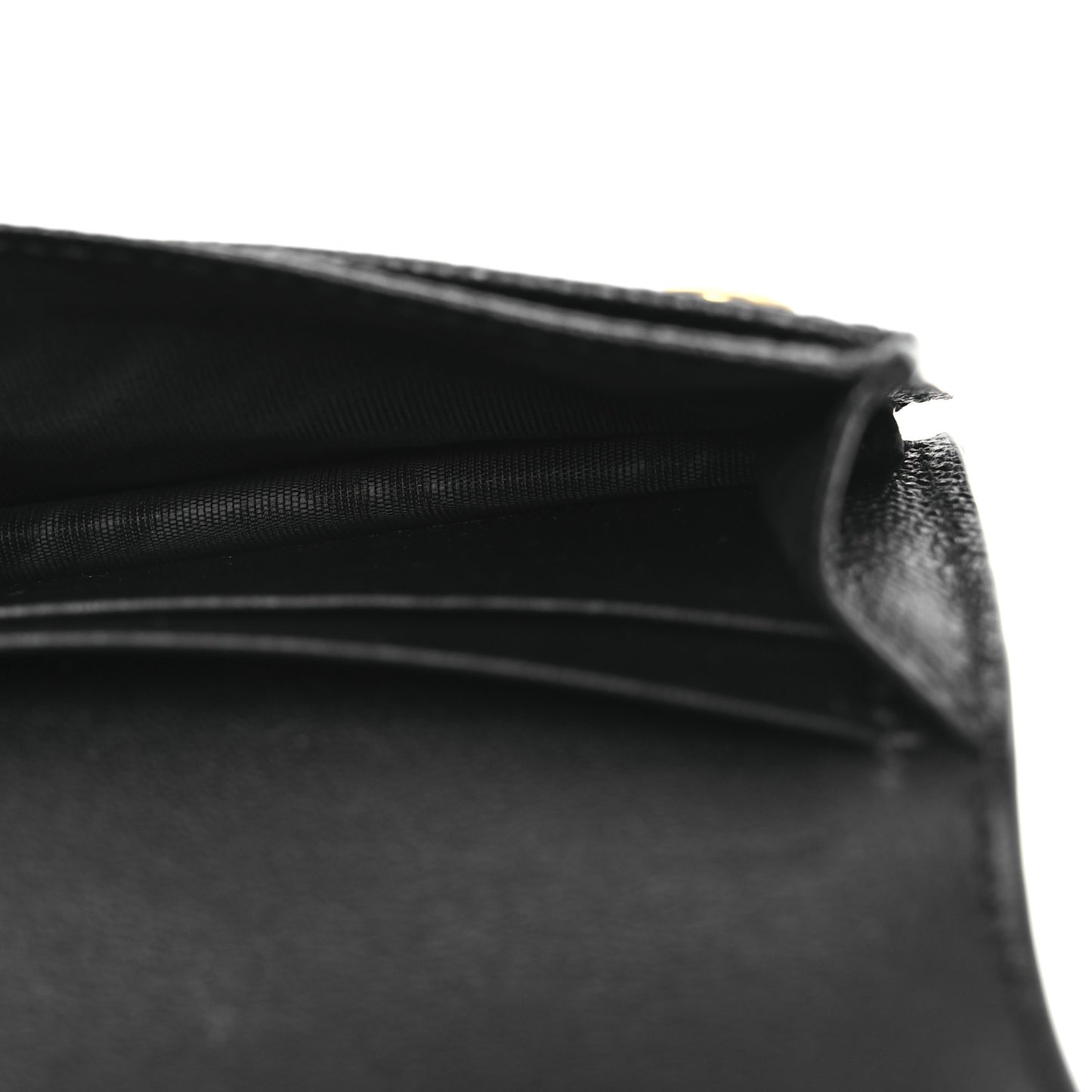 Grained Calfskin Saddle Card Holder Black