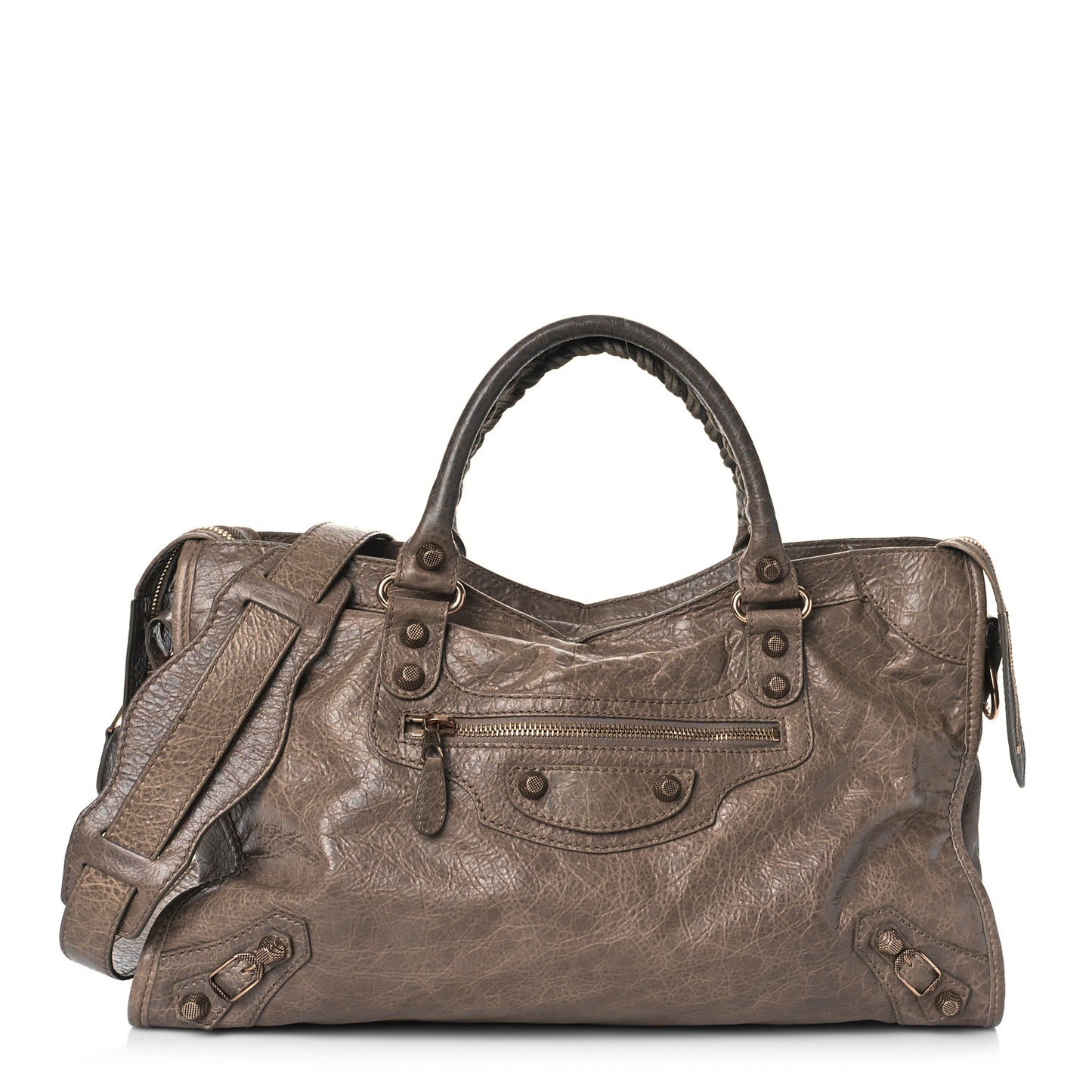 Agneau Giant 12 Rose Gold Hardware City Gris Poivre