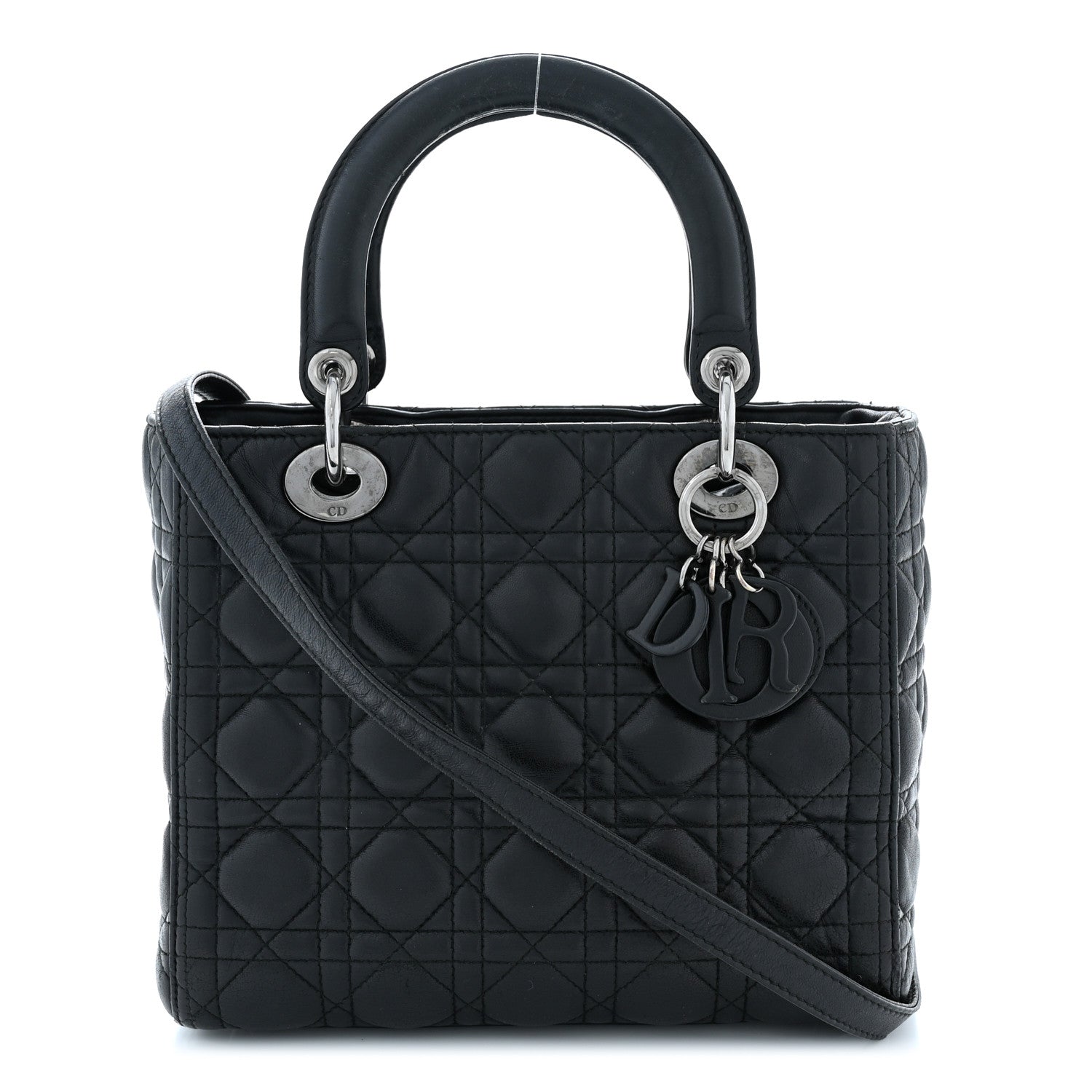 Christian Dior Ultra Matte Calfskin Cannage Medium Lady Dior Black 1 of 12