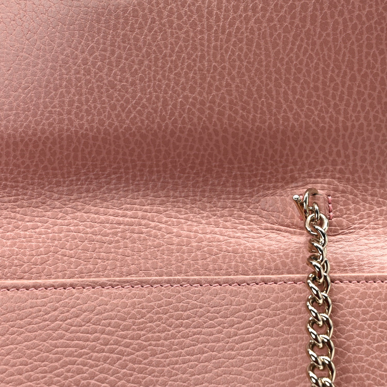 Gucci Dollar Calfskin Interlocking G Chain Wallet Soft Pink 10 of 11