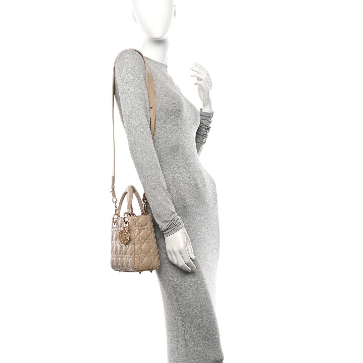 Lambskin Cannage Small My ABCDior Lady Dior Beige
