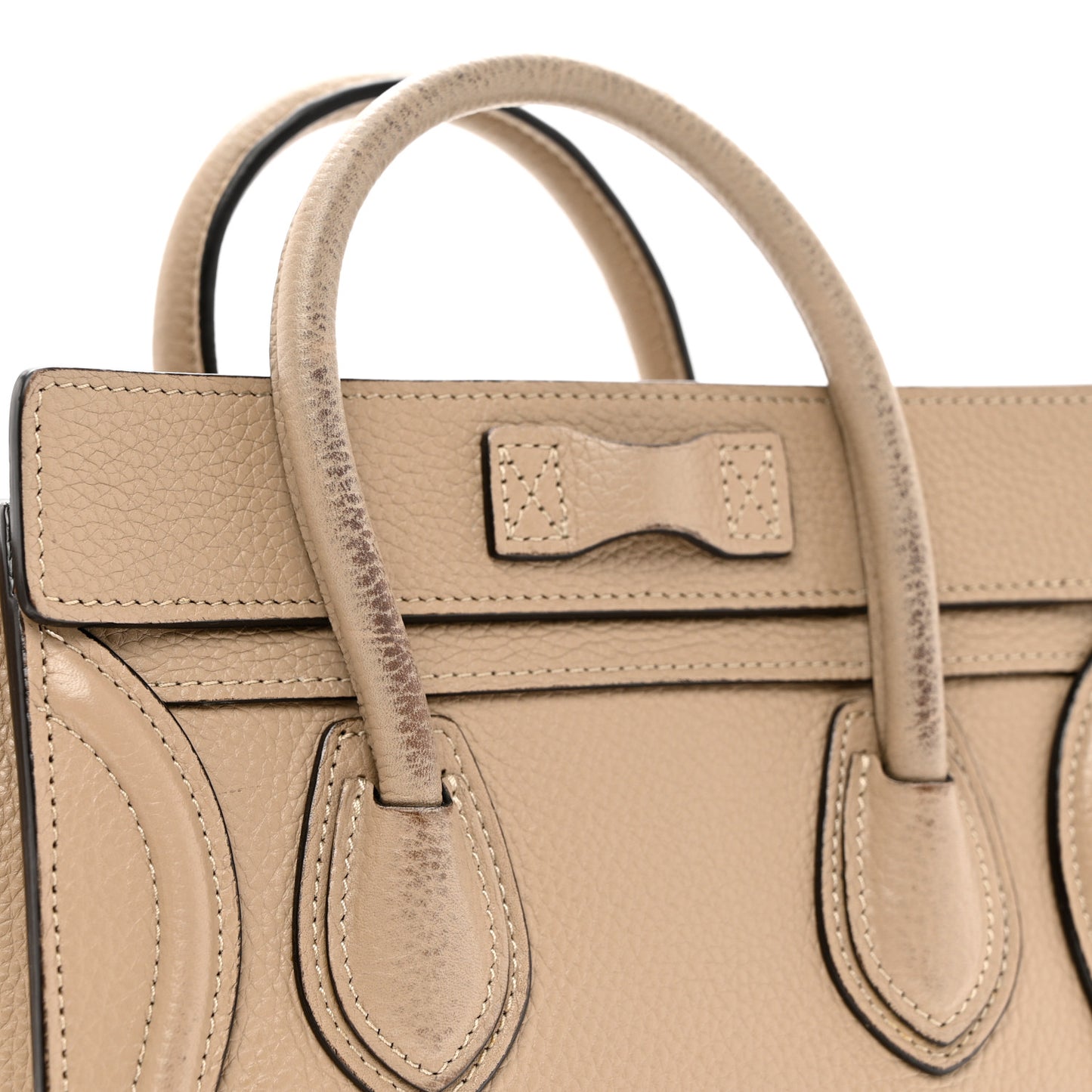 Drummed Calfskin Nano Luggage Dune