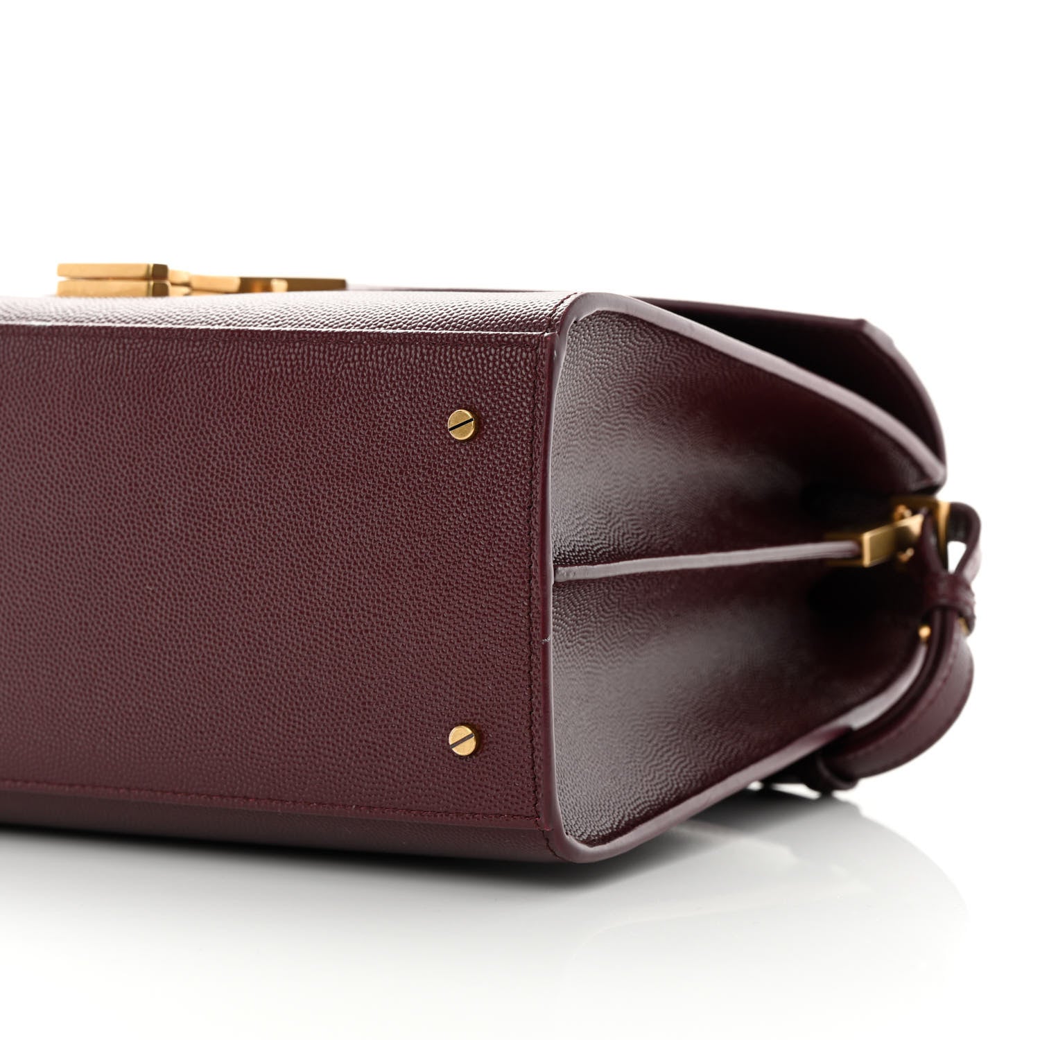 Saint Laurent Grain de Poudre Medium Classic Monogram Cassandra Top Handle Rouge Legion 8 of 12