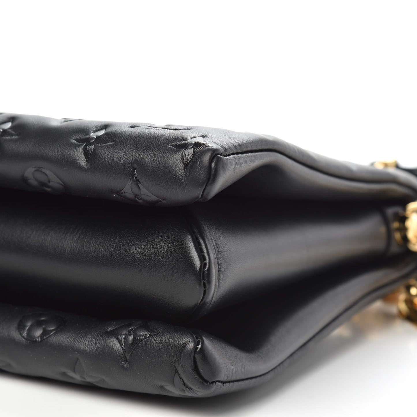 Lambskin Embossed Monogram Coussin MM Black