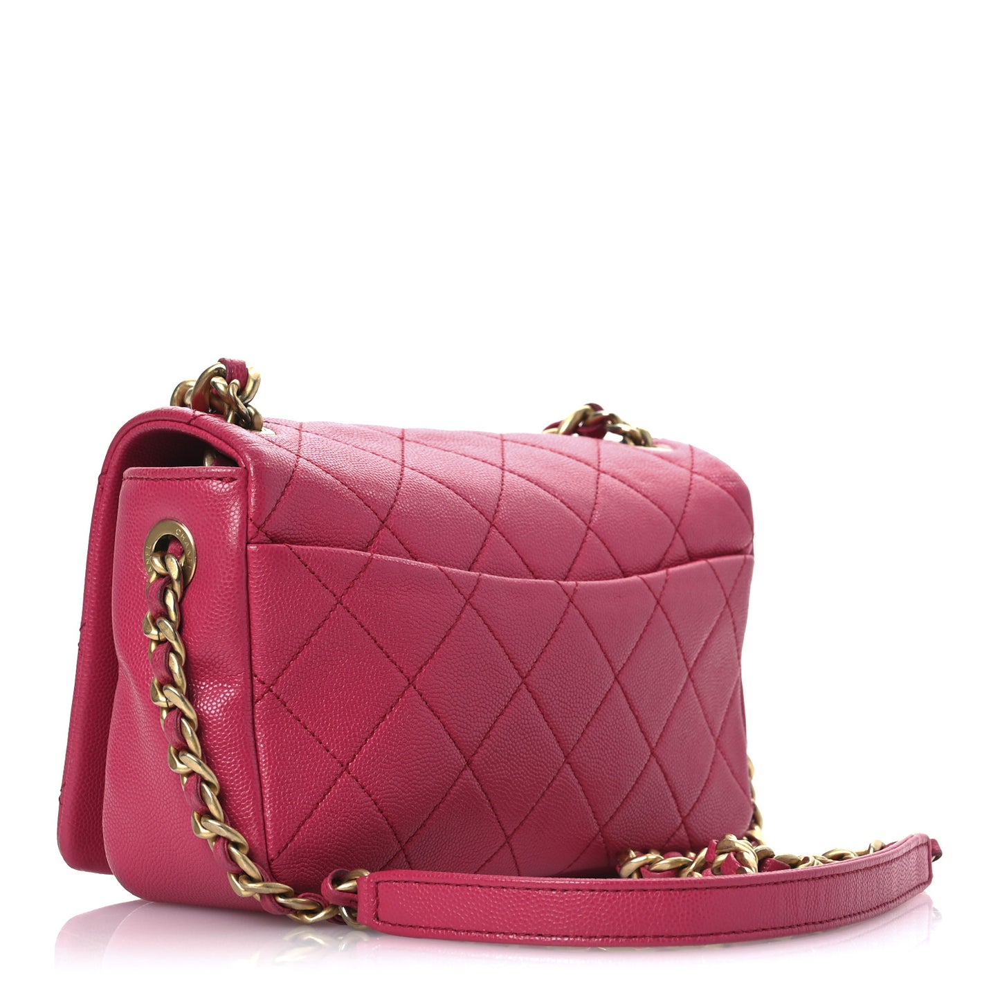 Caviar Quilted Small Fashion Therapy Flap Bag Dark Pink