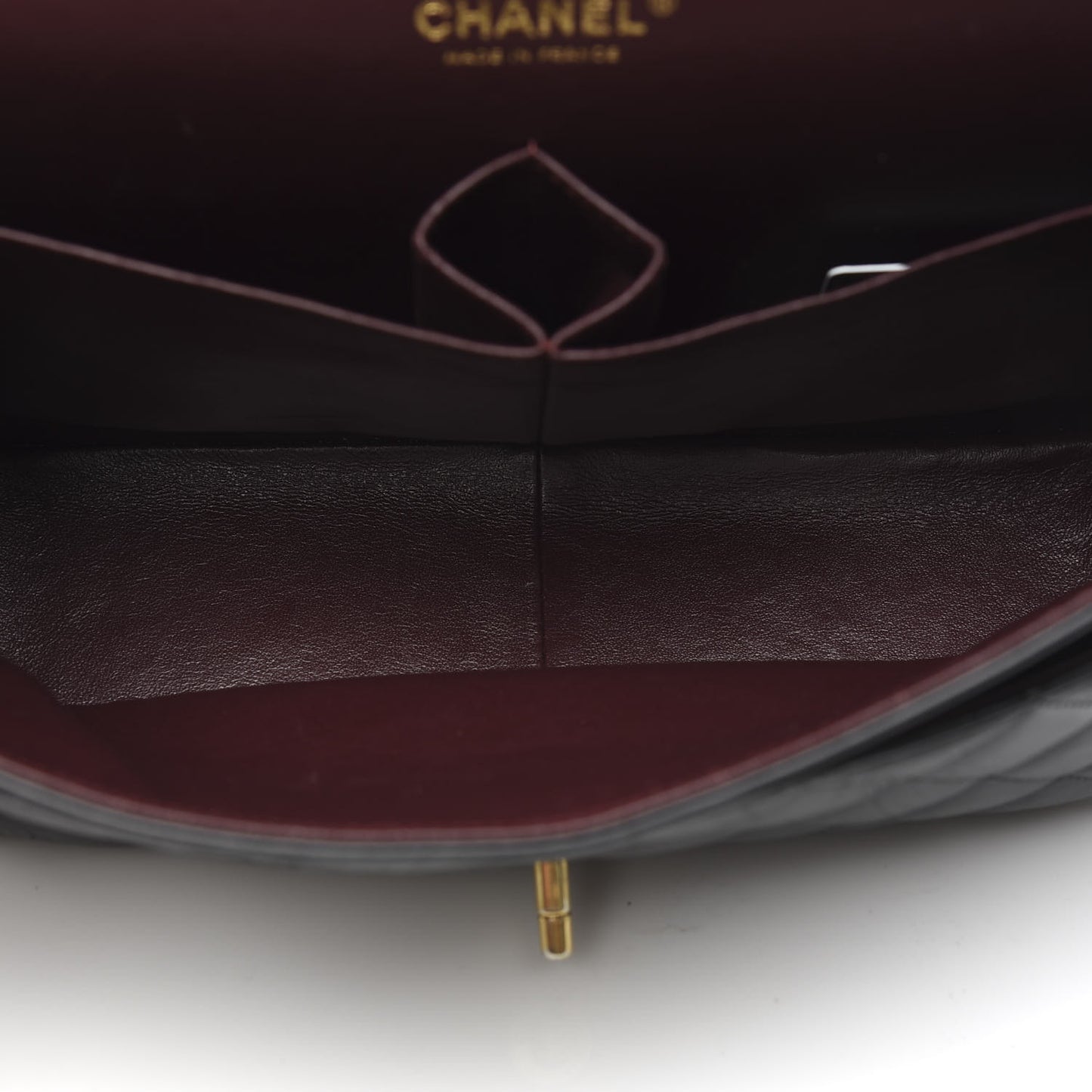 Lambskin Quilted Jumbo Double Flap Black