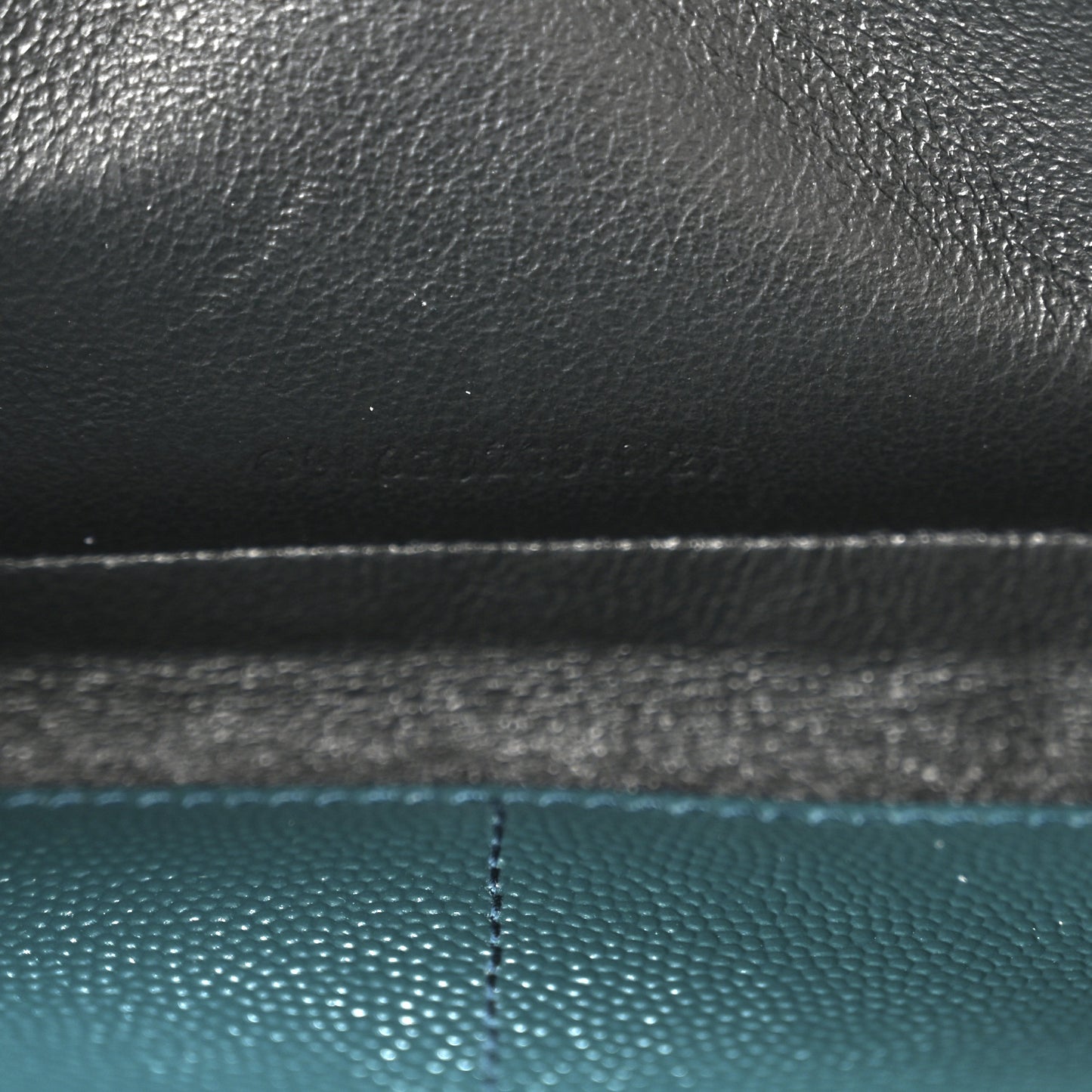 Grain De Poudre Mixed Matelasse Triquilt Monogram Chain Wallet Sea Turquoise
