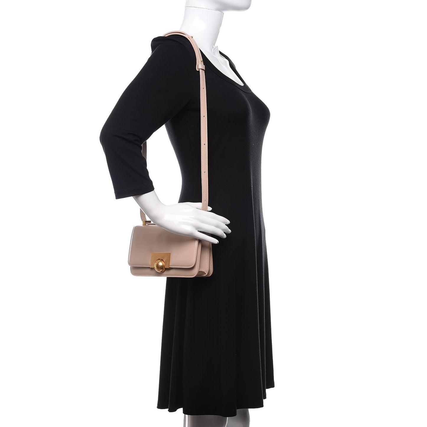 Spazzolato Calfskin Classic Mini BV Bag Nude