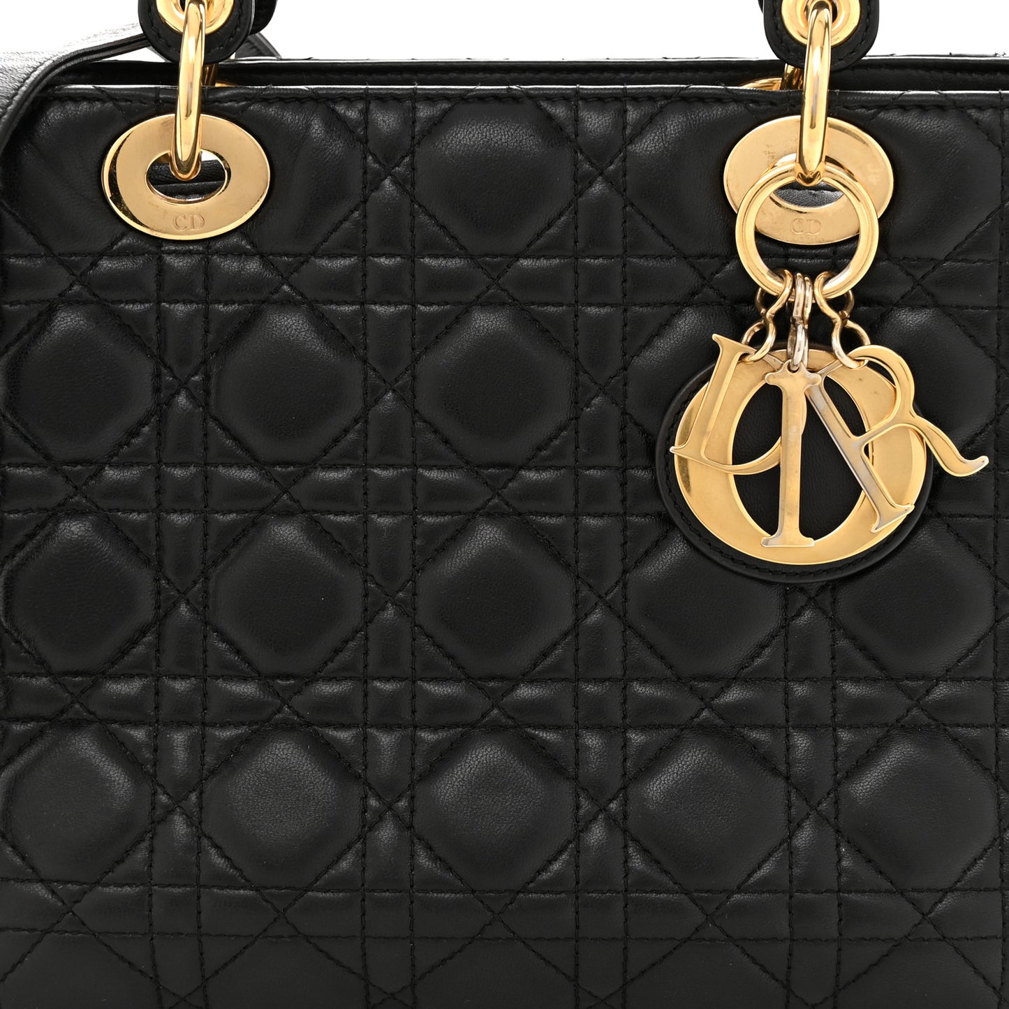 Lambskin Cannage Medium Lady Dior Black