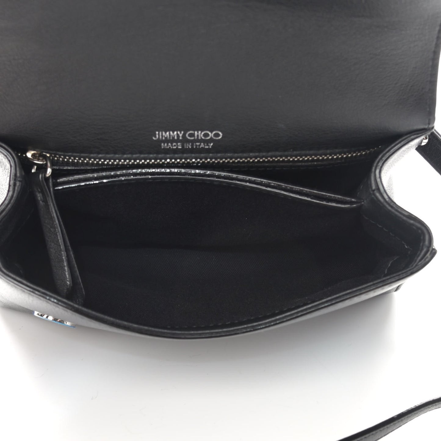 Calfskin Crystal Small Cheri Top Handle Bag Black