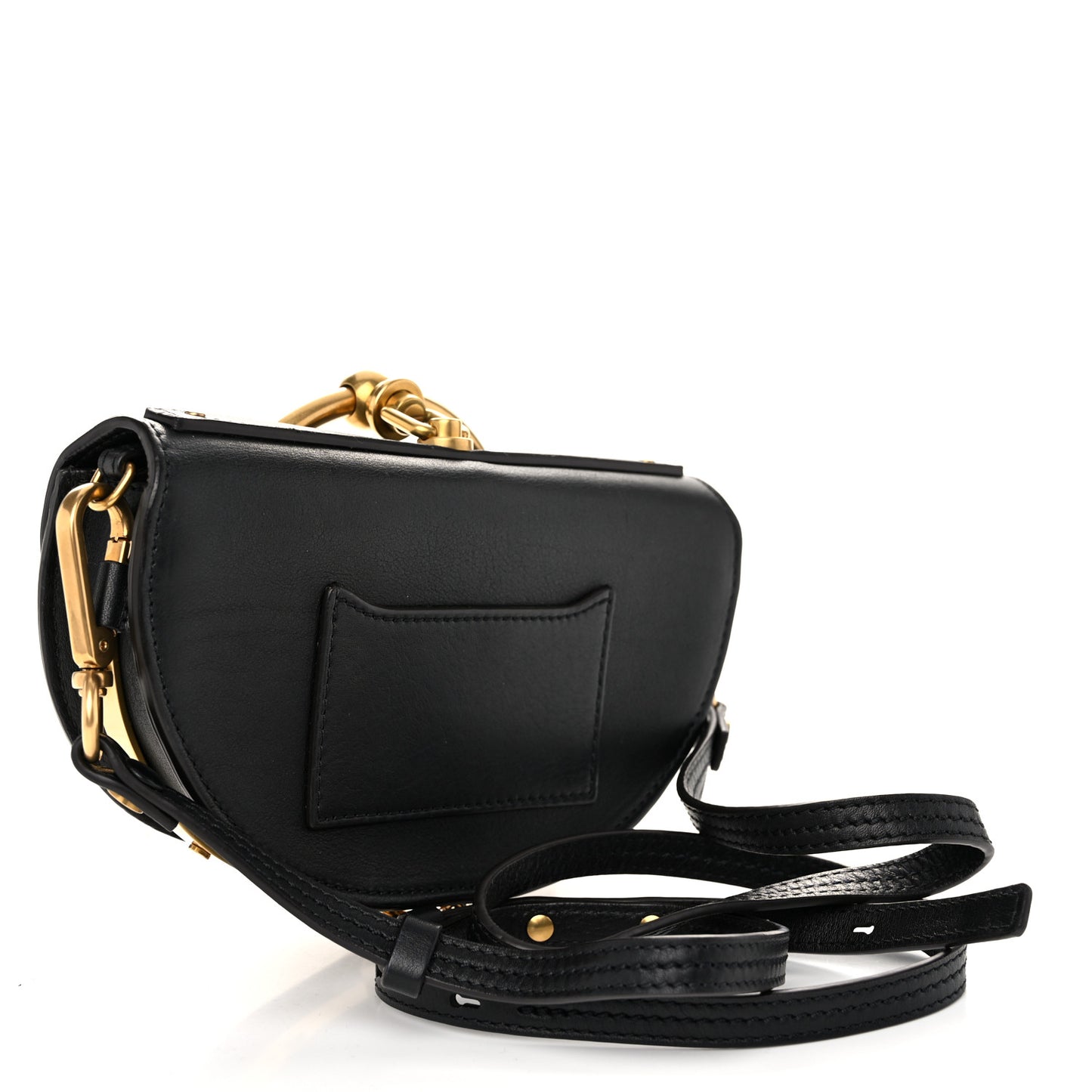 Calfskin Small Nile Bracelet Minaudiere Bag Black
