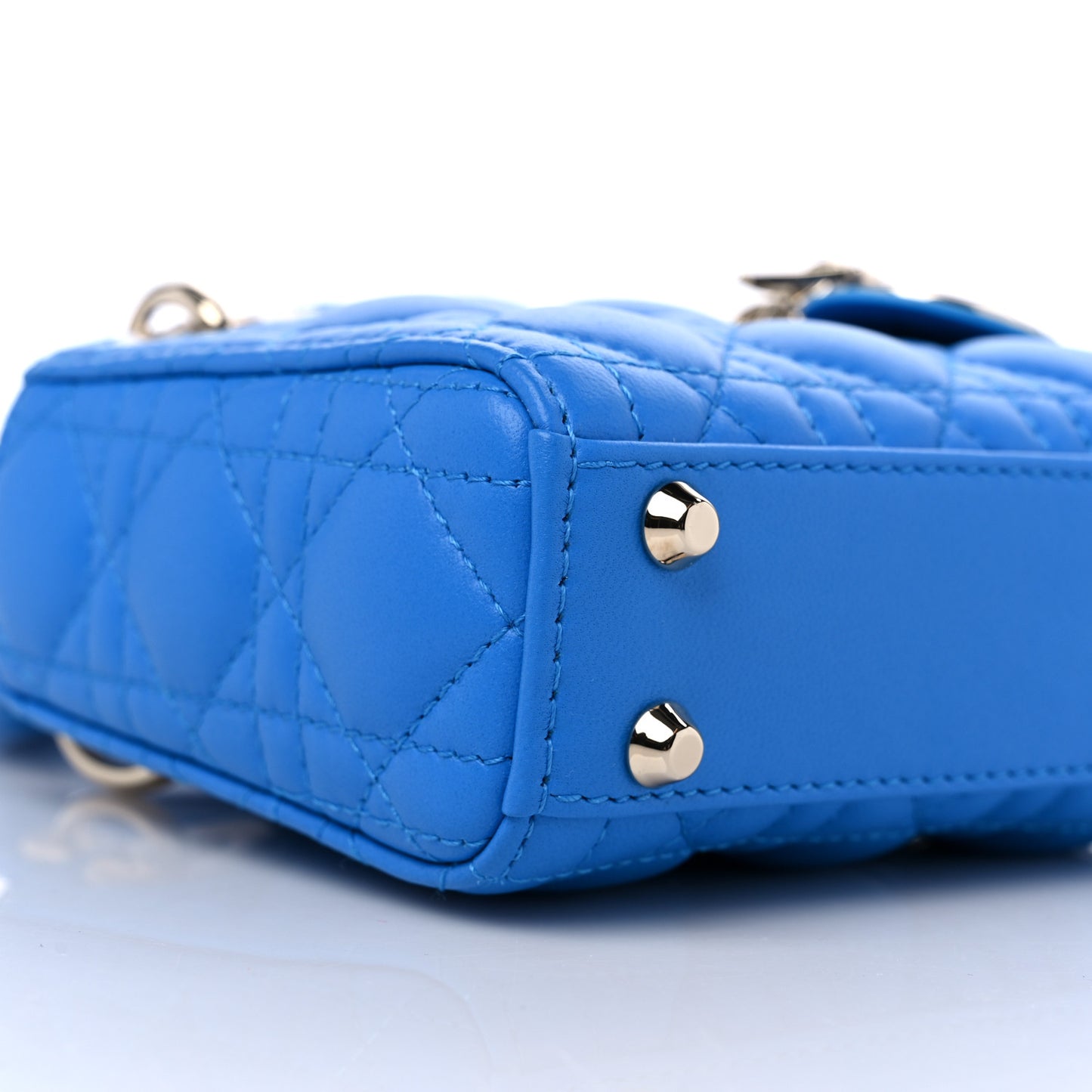Lambskin Cannage Micro Lady Dior Blue