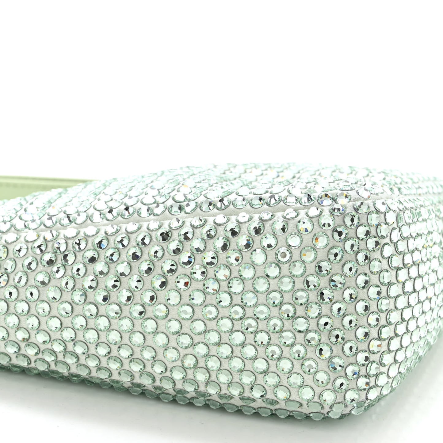 Satin Crystal Triangle Pouch Acqua