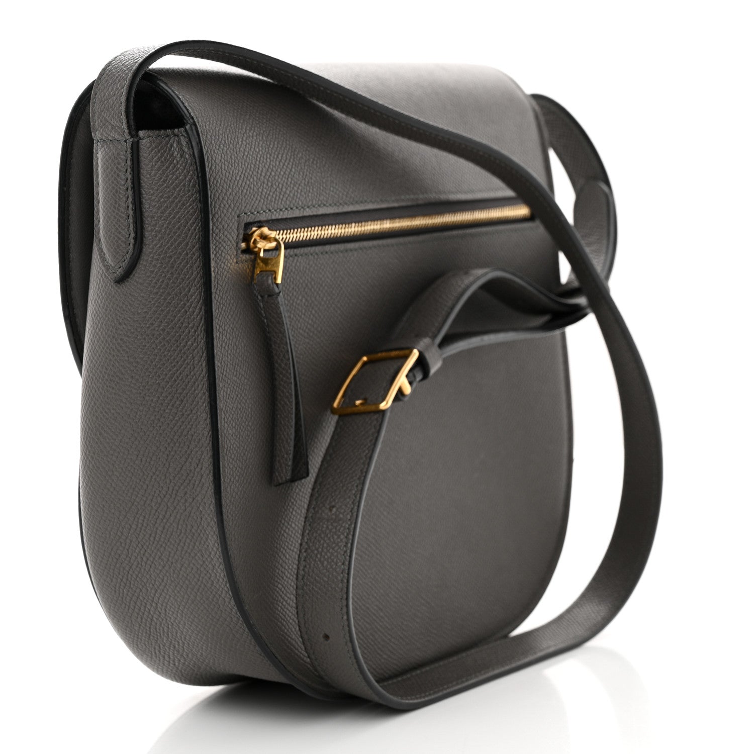 Celine Grained Calfskin Medium Trotteur Grey 3 of 15