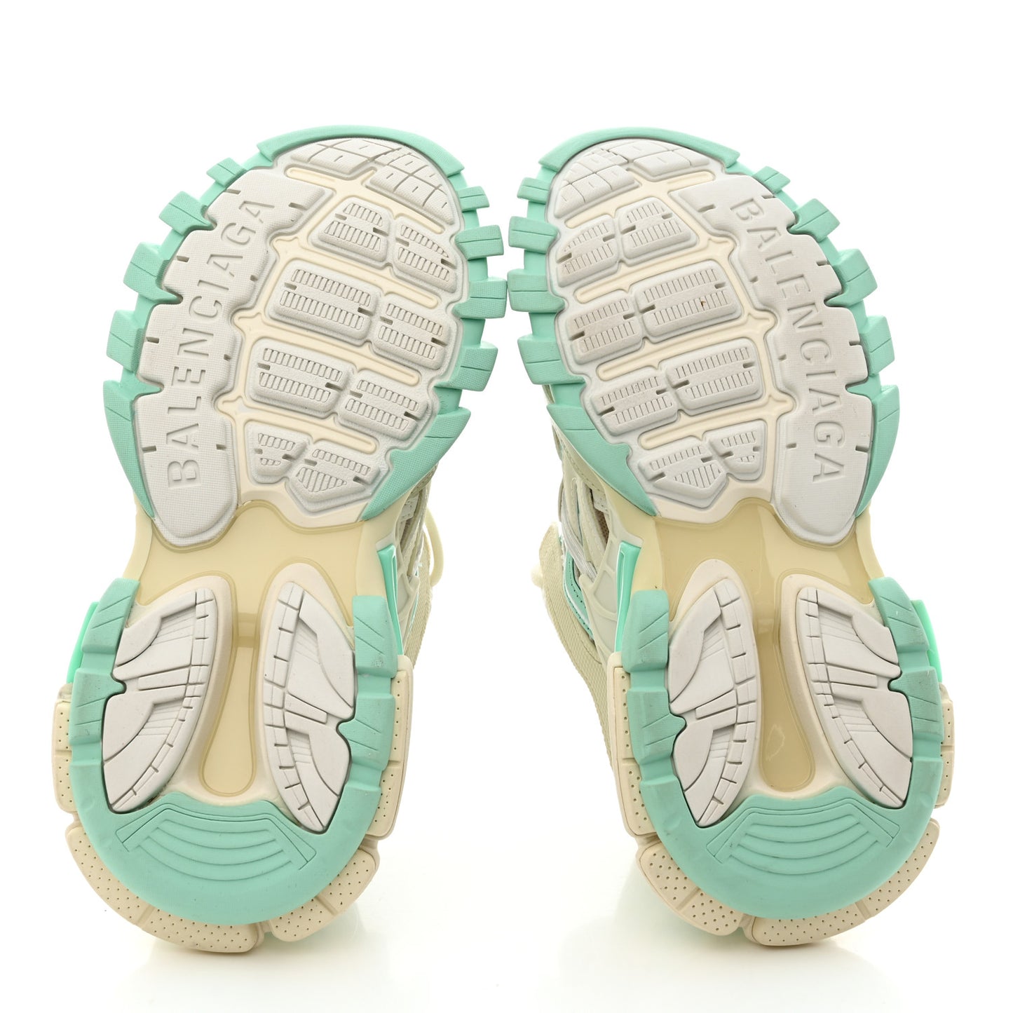 Rubber Mesh Tri-Color Womens Track.2 Open Sneakers 36 Mint Light Beige Grey