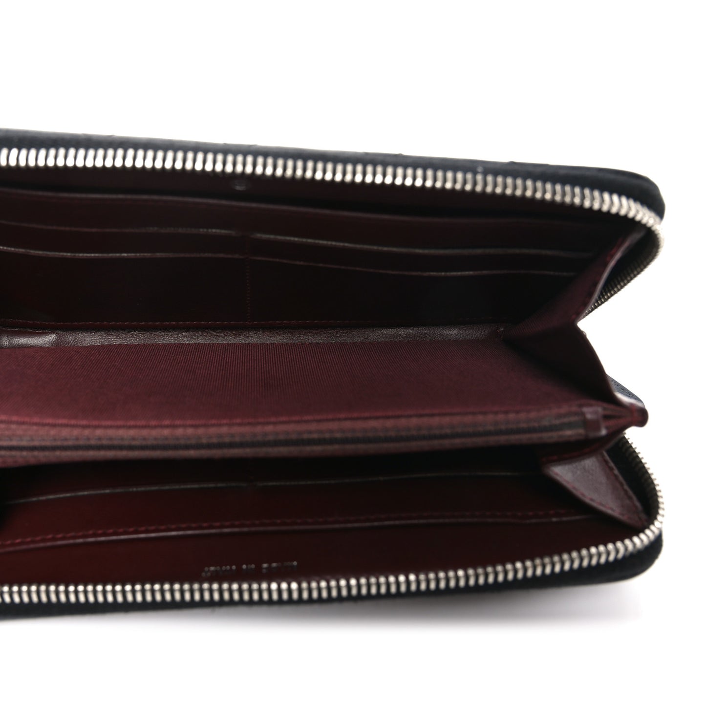 Lambskin Quilted Large Gusset Zip Around Wallet Black