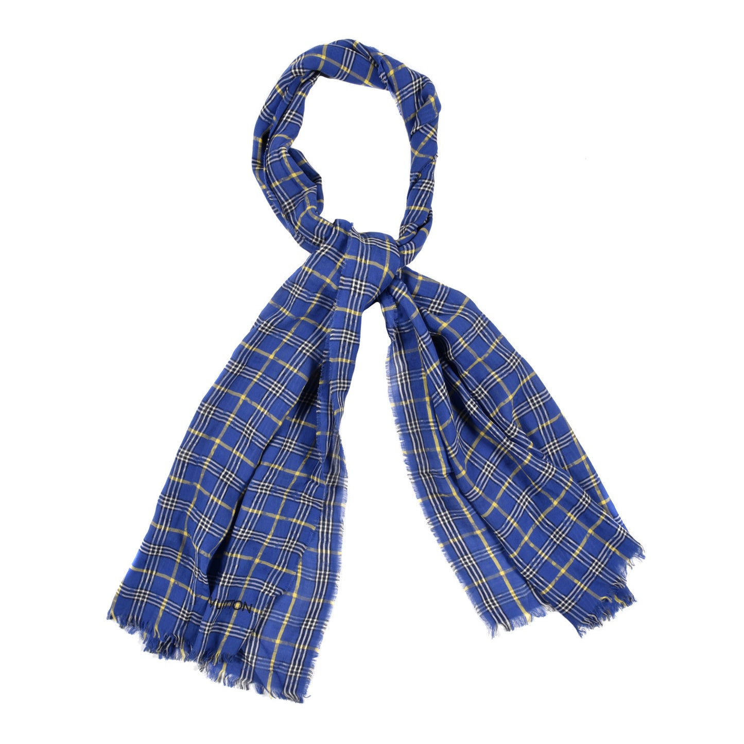 Gauze Plaid Masai Tartan Shawl Blue