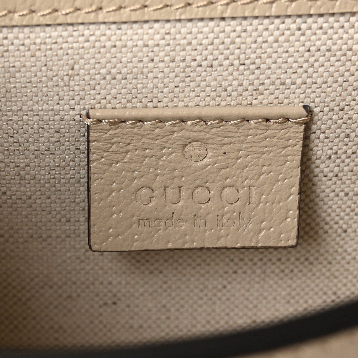 Gucci GG Supreme Monogram Textured Dollar Calfskin Mini Horsebit 1955 Shoulder Bag Beige Mystic White Oatmeal 6 of 10