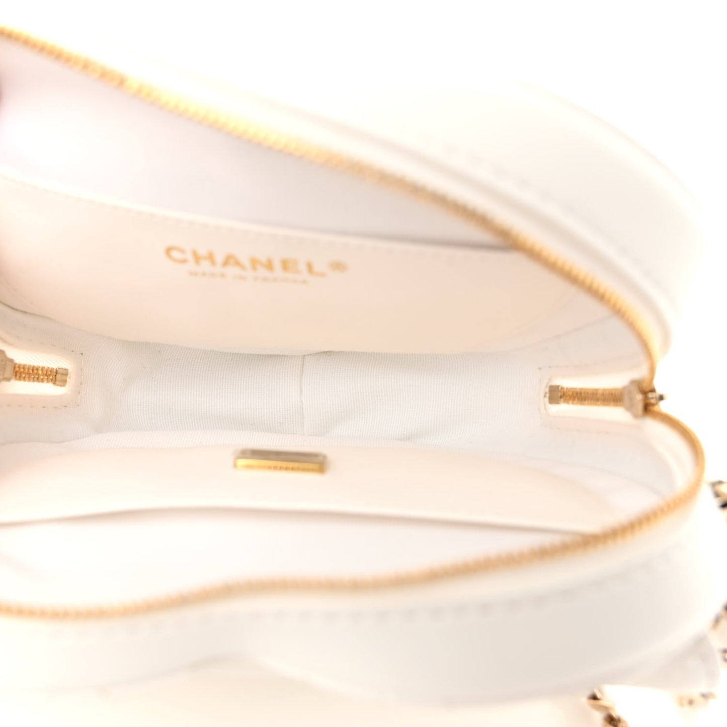 Lambskin Quilted CC In Love Heart Bag White