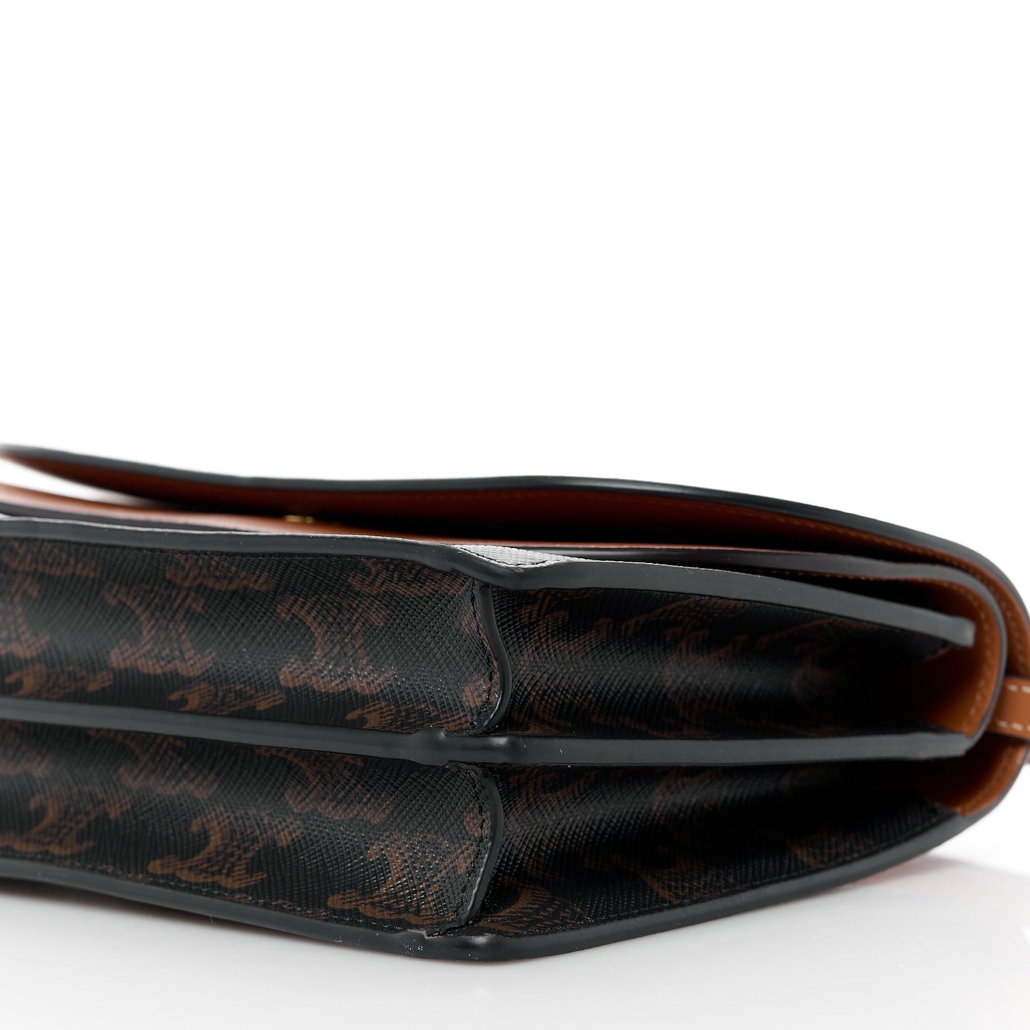 Triomphe Canvas Lambskin Wallet On Strap Tan