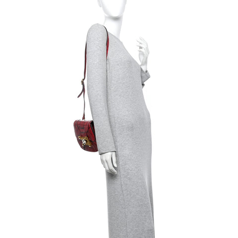 Elaphe Radiata Small Osiride Shoulder Bag Hibiscus Red