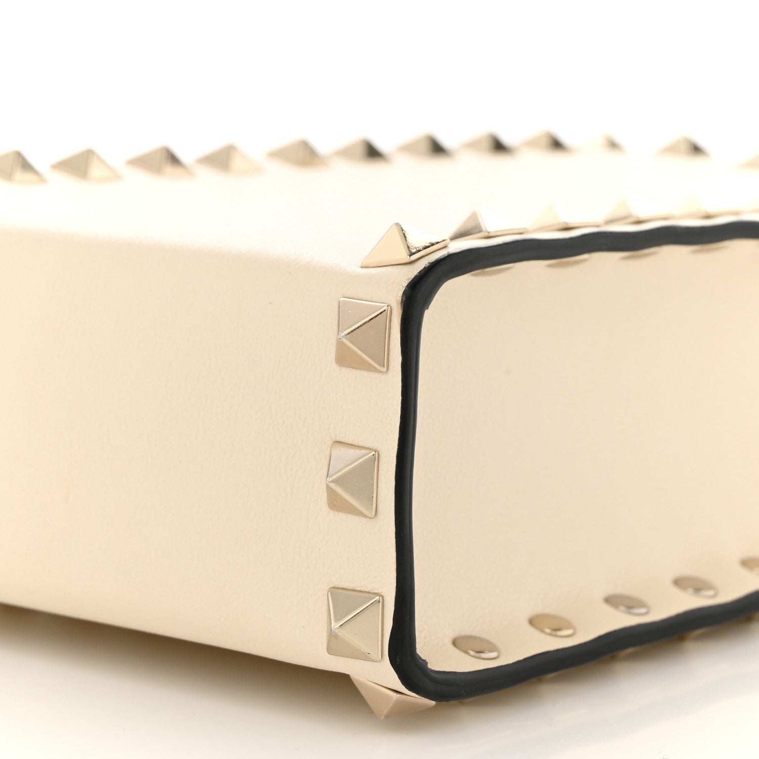 Valentino Garavani Calfskin Rockstud Phone Holder Ivory 9 of 11