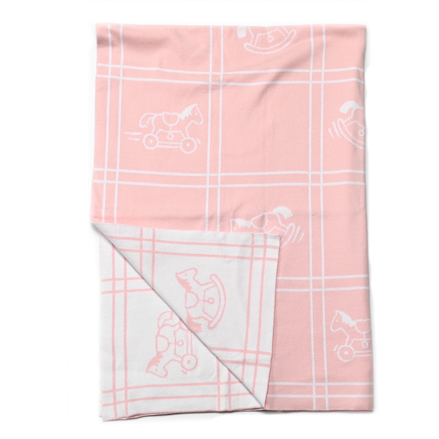 Hermes Cotton Knit Adada Baby Blanket Rose Lilas 3 of 5