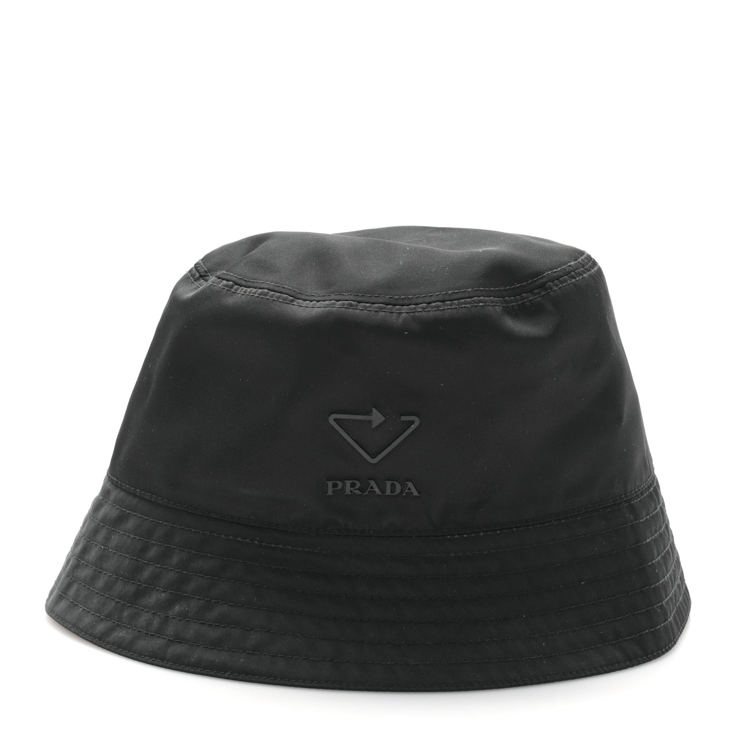 Re-Nylon Rubber Logo Bucket Hat S Black
