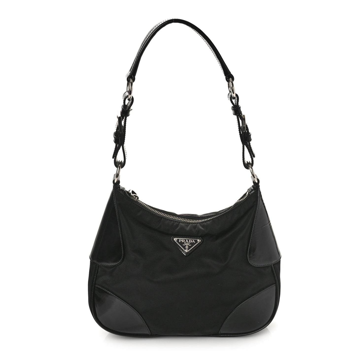 Tessuto Nylon Vitello Hobo Black