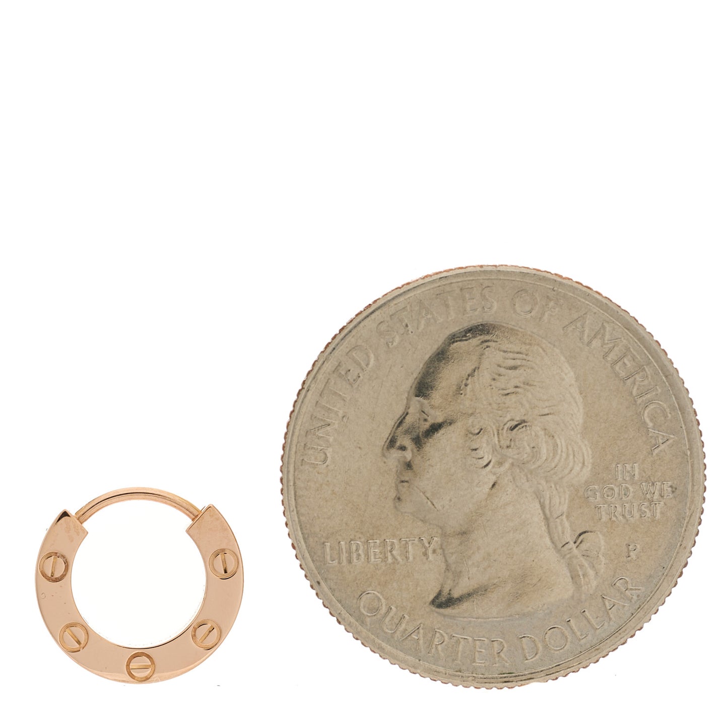 18K Pink Gold Single LOVE Hoop Earring