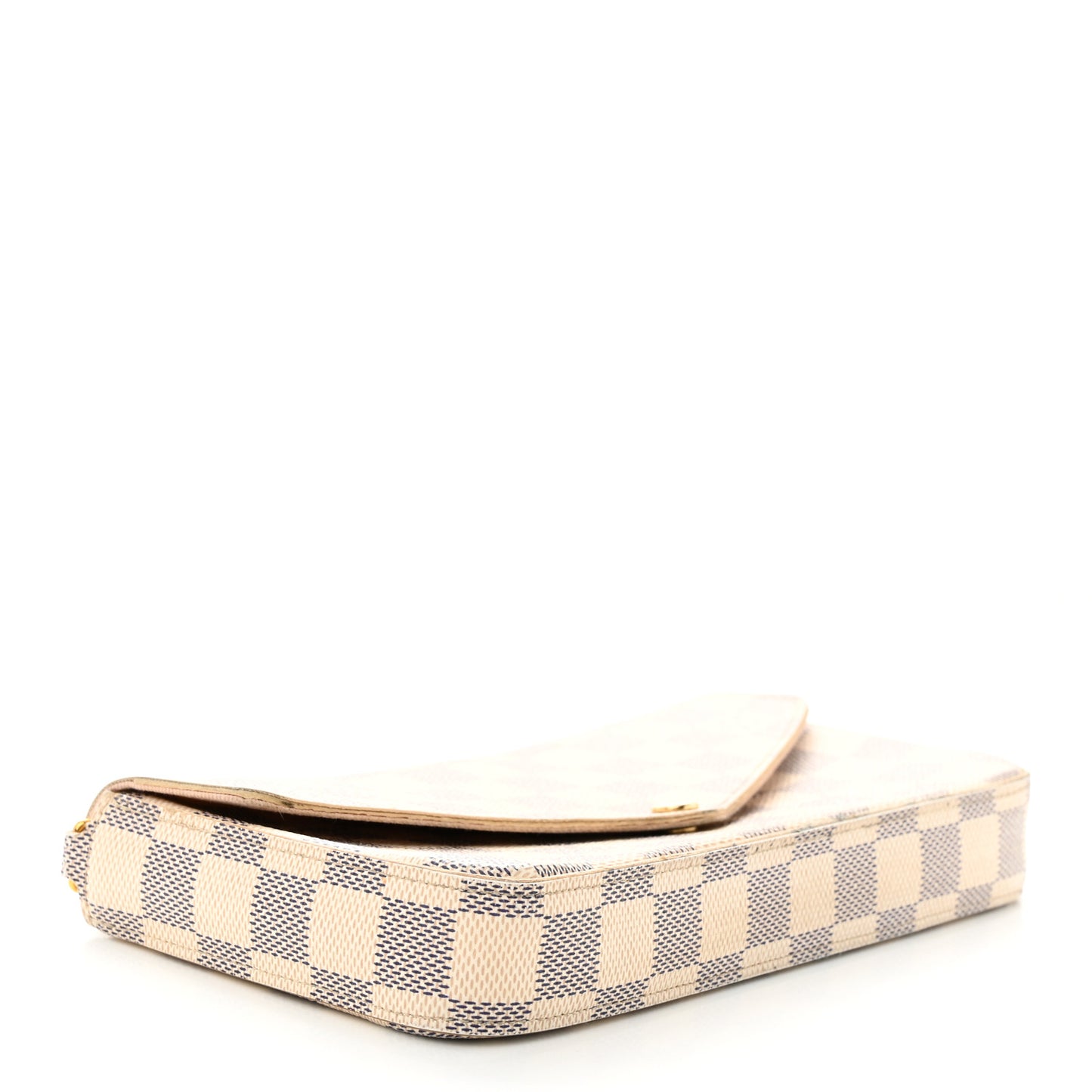 Damier Azur Pochette Felicie Chain Wallet Rose Ballerine