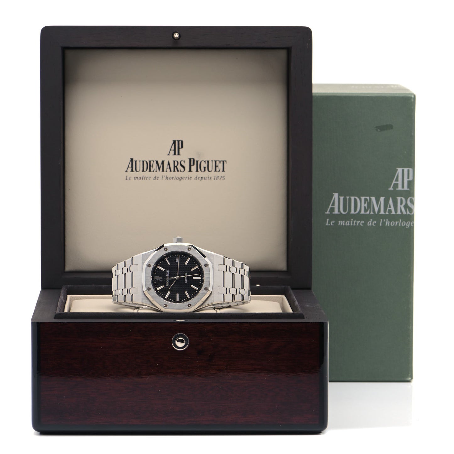 Stainless Steel 39mm Royal Oak Automatic Watch Black 15300ST
