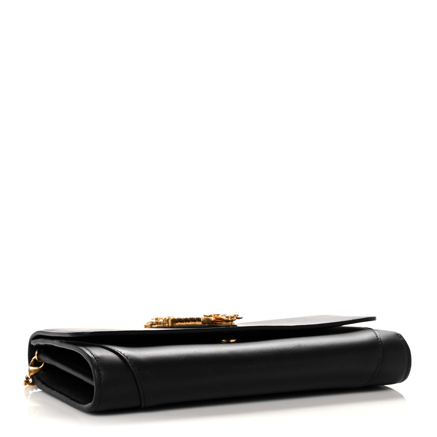 Vitello Crystal Virtus V Wallet Chain Crossbody Black