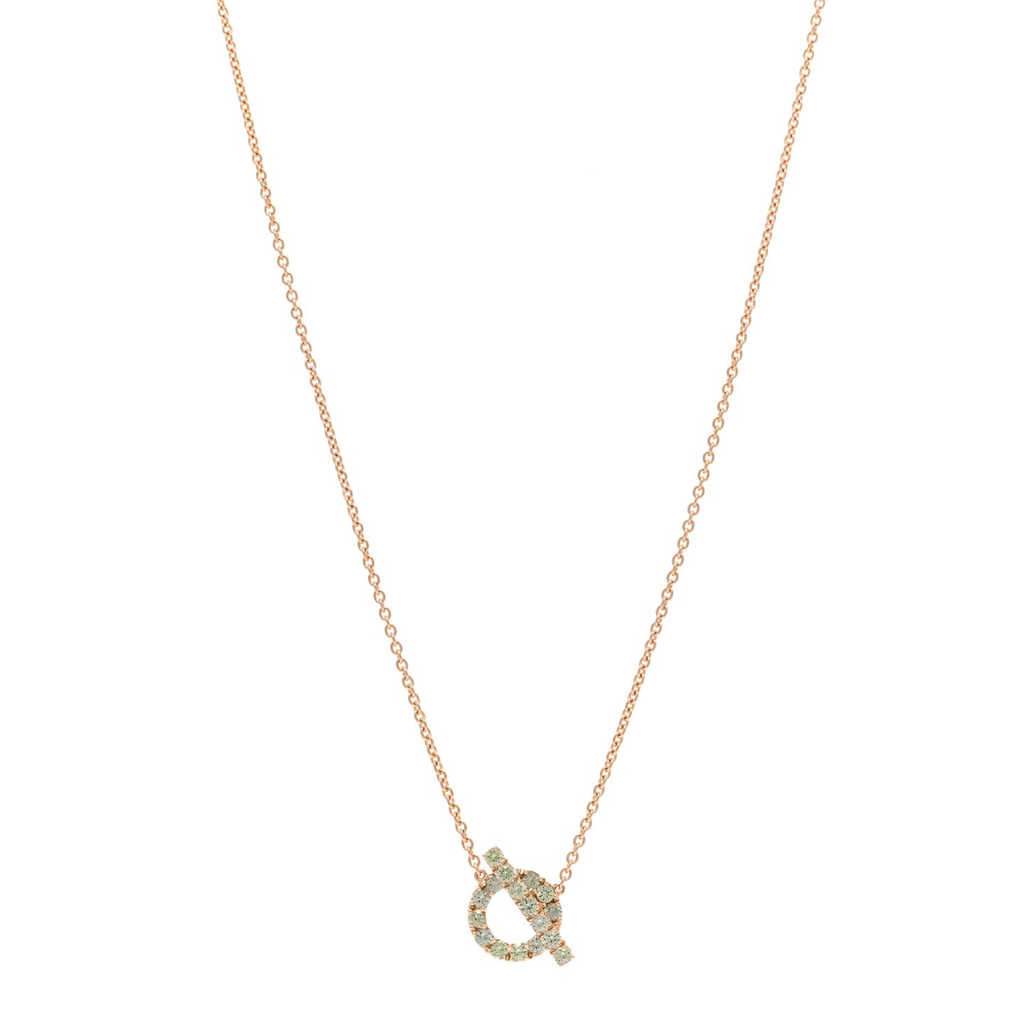 18K Rose Gold Green Sapphire Finesse Pendant Necklace