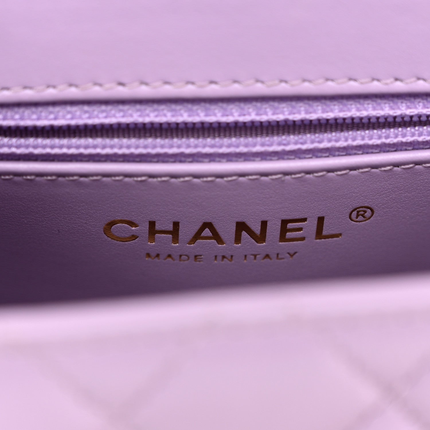 Chanel Shiny Aged Calfskin Quilted Nano Kelly Shopper Lilac 6 of 11