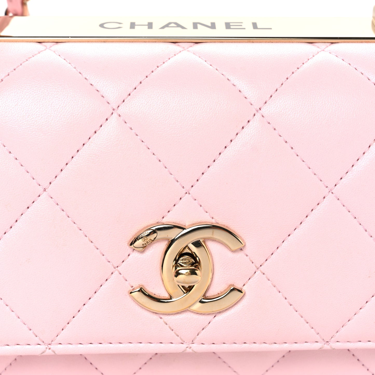 Lambskin Quilted Small Trendy CC Flap Dual Handle Bag Light Pink