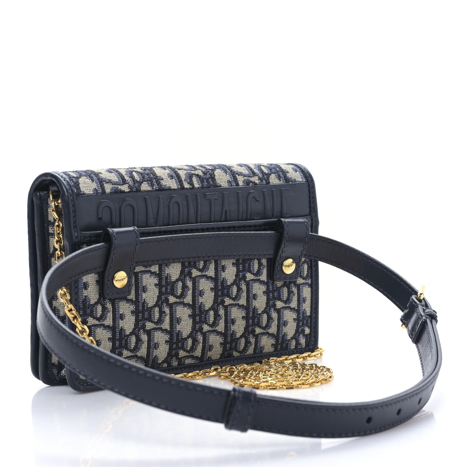 Christian Dior Oblique 30 Montaigne 2-In-1 Pouch Blue 3 of 9