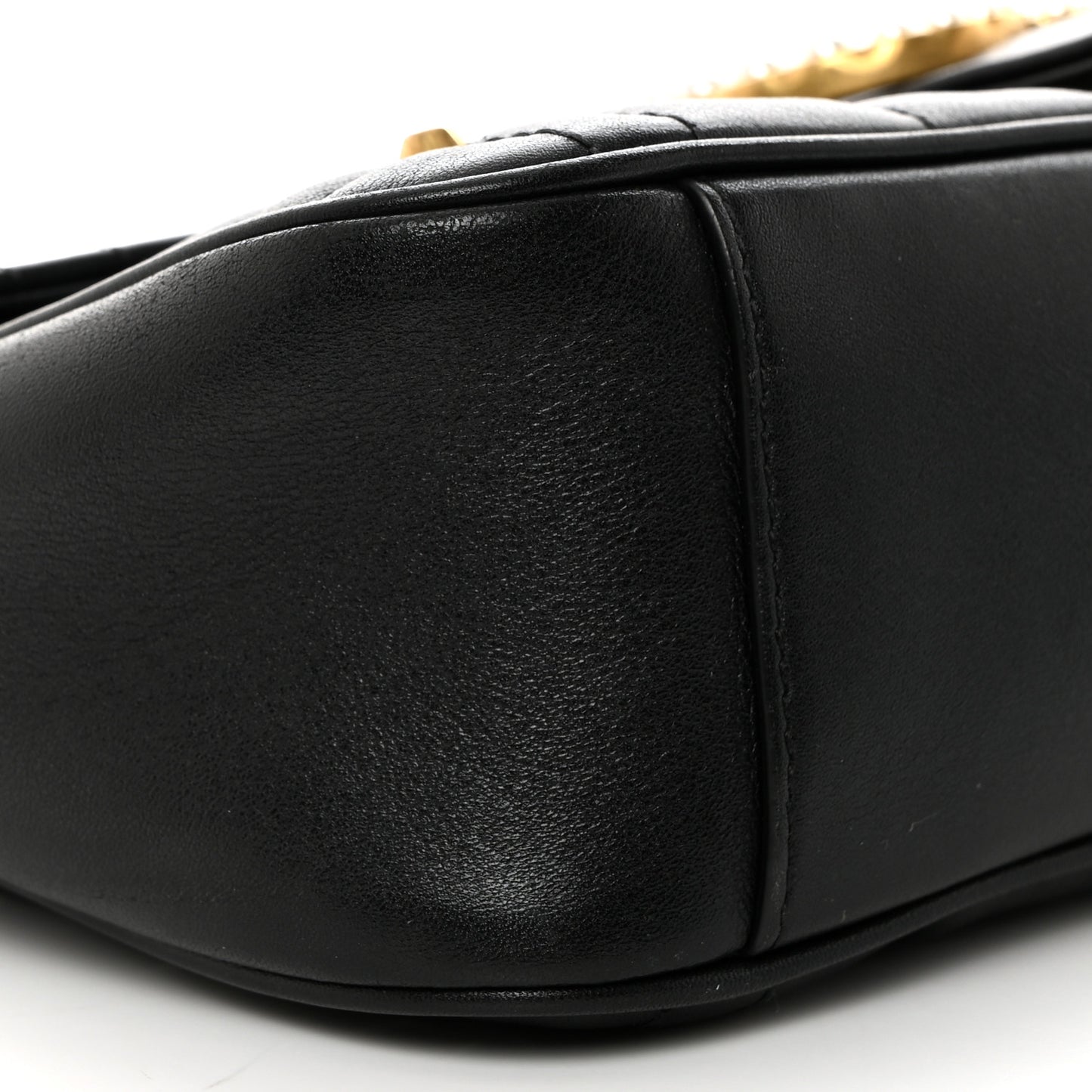 Calfskin Matelasse Studded Small Pearly GG Marmont Shoulder Bag Black