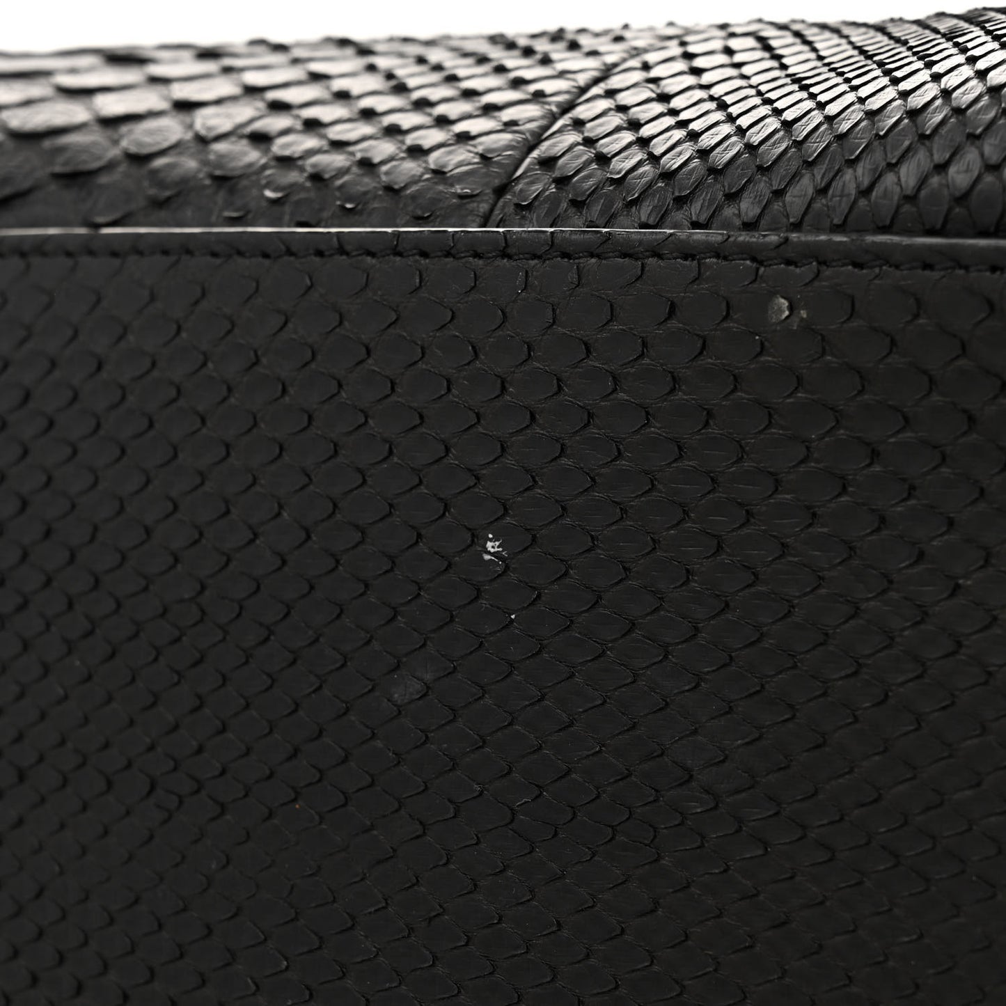 Snakeskin Souple North South Tote Black